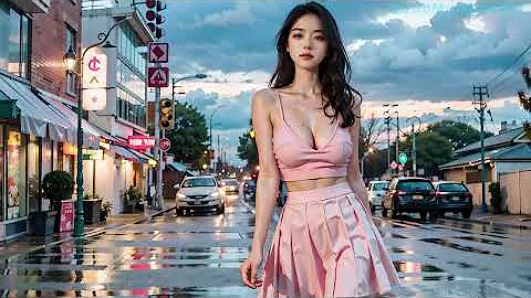 [AI 4K] 룩북 GIRL LOOKBOOK the street before the typhoon 태풍 전의 거리 台風の前の通り 颱風前的街道 写真集63 - DayDayNews