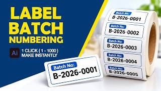 Label Batch Numbering Script for Adobe Illustrator | Generate 1–1000 Numbers in One Click