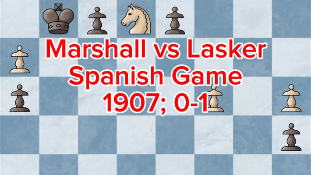 World Championship Match | Chess | Marshall vs Lasker | 1907; 0-1 - YouTube