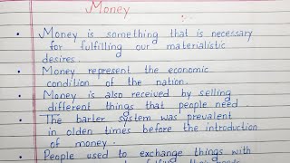 Write an essay on Money | 20 lines on Money  | Essay Writing | English