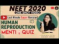 Human Reproduction Cass 12 Question and Answer | NEET 2020 Preparation | NEET Biology MCQ