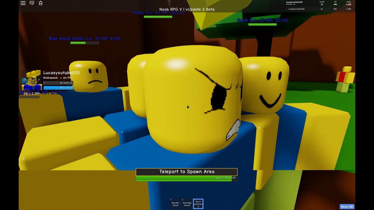 Roblox Noob Rpg 5 Playing In Pre Alpha Version Youtube - noob spawner roblox
