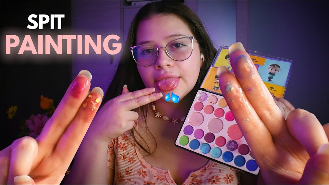 ASMR 💄 TE MAQUILLO con B4BITAS 👅💦 SP1T PAINTING muy INTENSO 💦+ Mouth Sounds - Vivalen ASMR