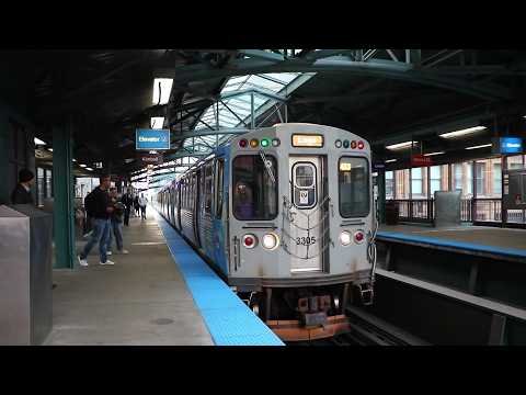 Chicago Transit Authority: Brown, Orange, Pink & Purple Line Trains @ Harold Washington Library