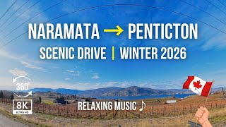 8K Winter Drive: Naramata to Penticton 360° | Relaxing Music | Okanagan Valley BC screenshot 4