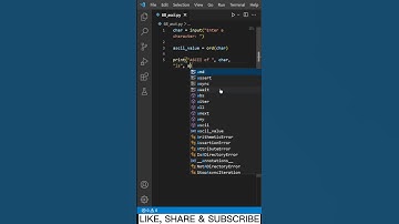 Find ASCII value of any Character #python #shorts