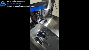 Cable cutting stripping and one side flag terminal crimping machine - Yuanhan