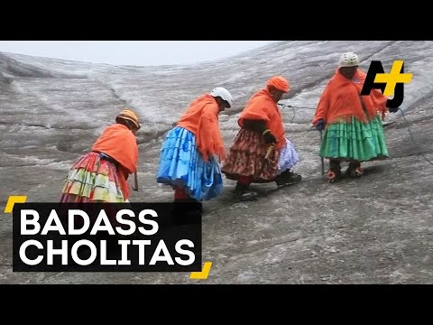 Cholitas Climb Illimani Mountain In Bolivia