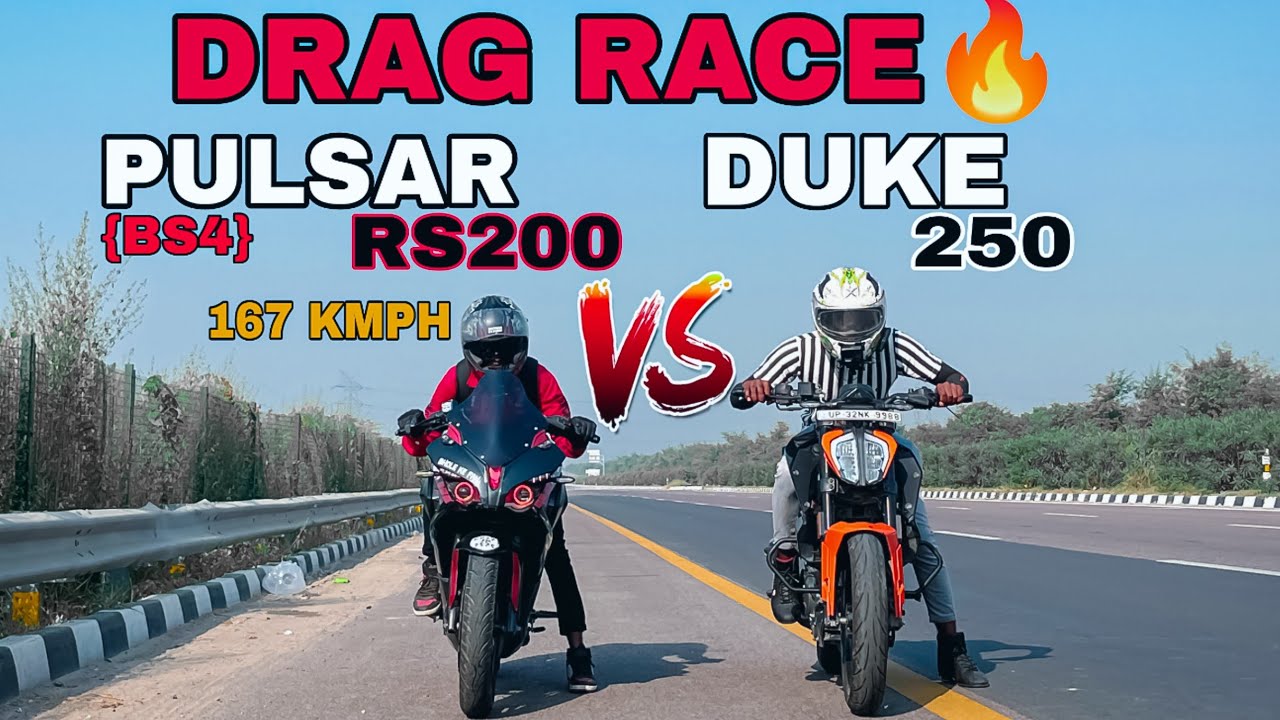 PULSAR RS200 VS KTM DUKE250🔥||DRAG RACE 💥||RACE TILL THEIR POTENTIAL 🥵 ...