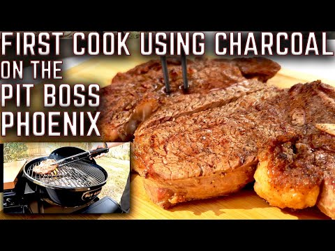 FIRST CHARCOAL COOK ON THE ALL NEW PIT BOSS ONYX EDITION PHOENIX! RIBEYE STEAK OVER CHARCOAL