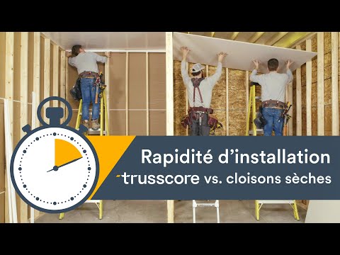 Rapidité D'Installation | Trusscore vs. Cloisons Sèches - video from TRUSSCORE