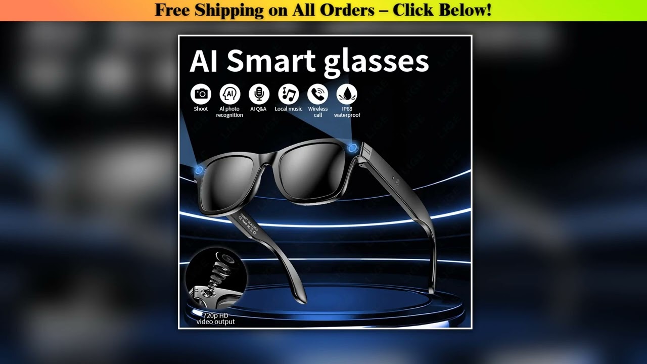 LIGE New AI Smart Glasses Recording Videos Photo Recognition Answer Translation Large Battery Ip65