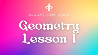 Geometry | Chapter 1-3 | Discussion 1