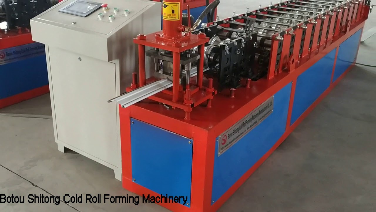 roller shutter door making machine model 100 - YouTube
