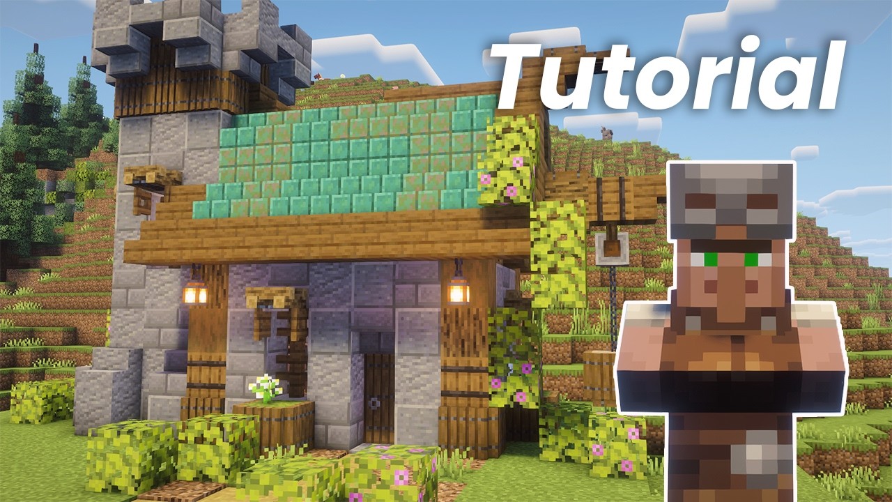 Minecraft Armorer Villager House Tutorial - YouTube