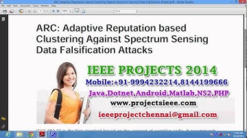 ARC Adaptive Reputation based Clustering Against Spectrum Sensing Data Falsification Attacks