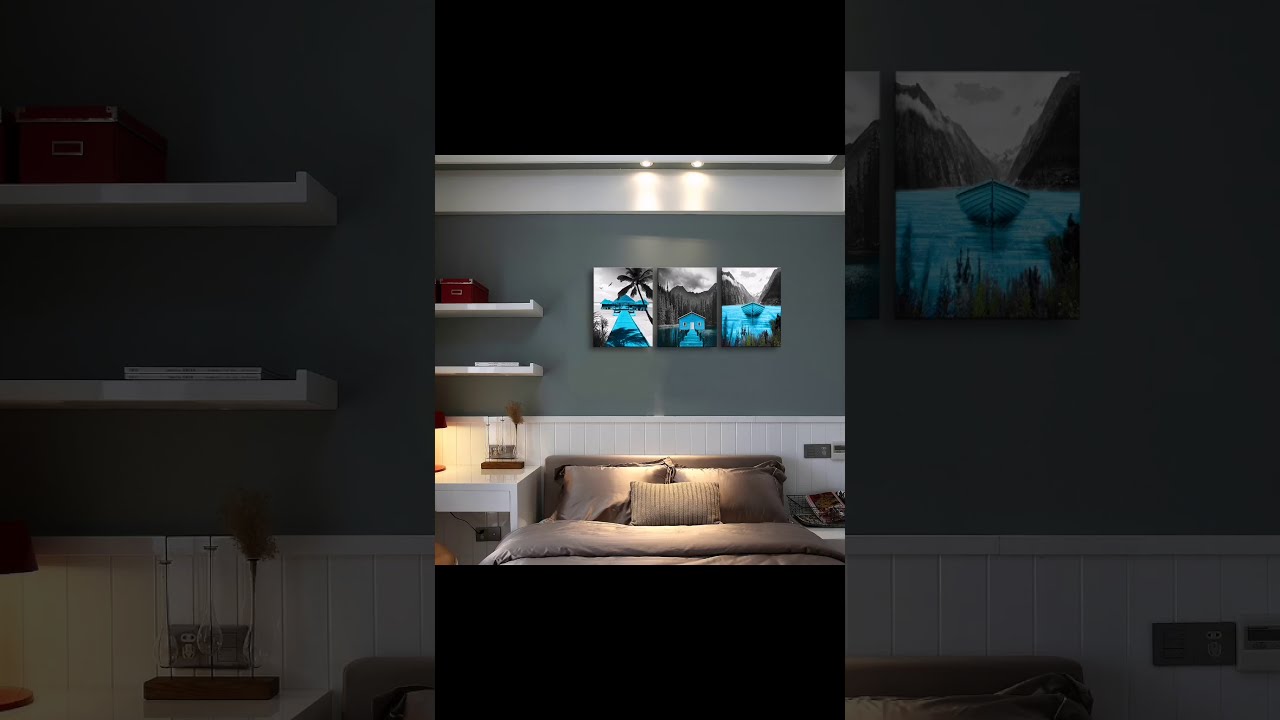 teal wall decor landscape canvas wall art for home wall decor living room bedroom bathroom office