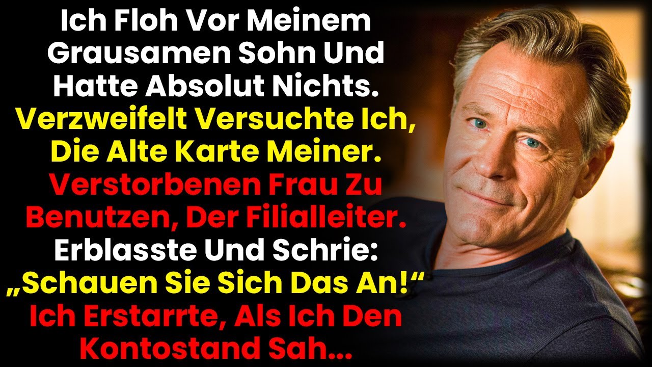 Ich floh vor meinem brutalen Sohn – nutzte die Karte meiner verstorbenen Frau, und der Manager…