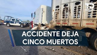 Mueren cinco personas en un accidente carretero en Arandas, Jalisco