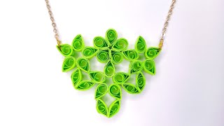 Paper Necklace / How to make quilling paper necklace / Tutorial