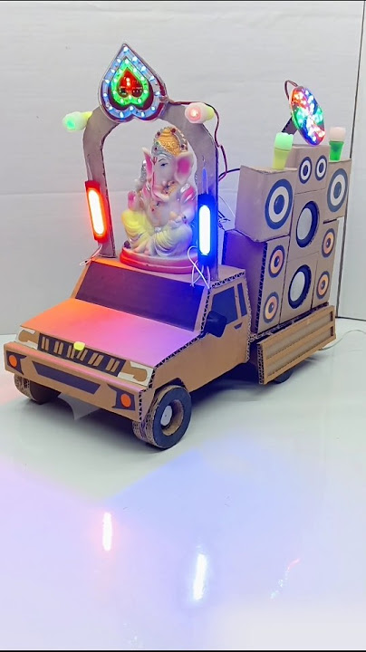 Ganpati Visarjan DJ Truck Loading Setup || Durga Puja Saraswati Mini DJ Light #shorts #ytshorts #dj