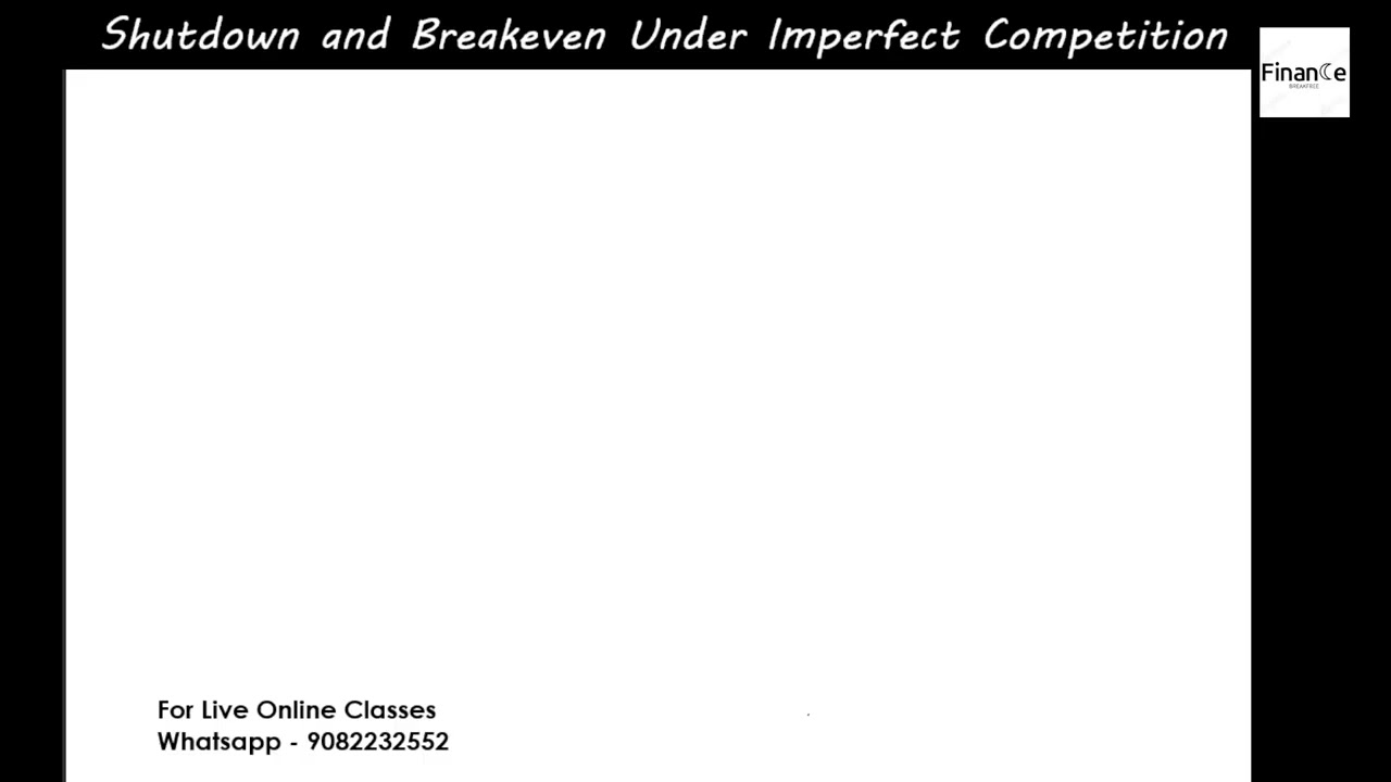 CFA Level 1 Economics Reading 12 Shutdown and Breakeven under Imperfect Competition