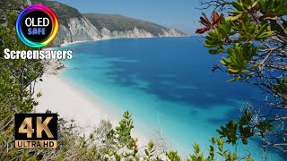 Beach In Greece Screensaver - 10 Hours - 4K - Oled Safe