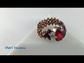 スワロフスキー、ストーンリングの作り方/How to make a Swarovski stone ring