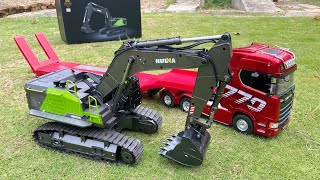 Unboxing Remote Control Excavator - Huina 1593 - RC Excavator Huina 1593