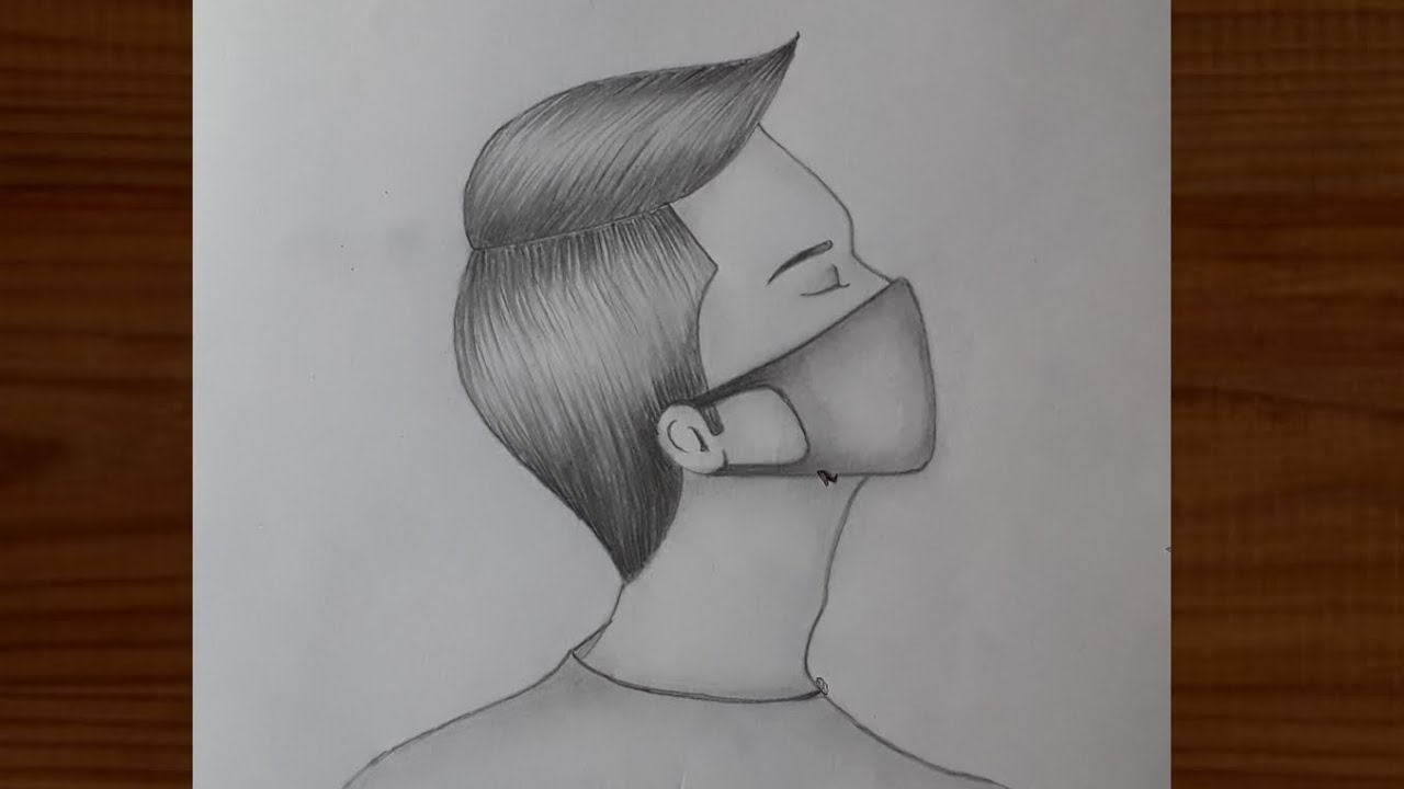 easy Masked man drawing picture pencil sketch for beginners 🖤 YouTube