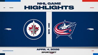 Nhl Highlights  Jets Vs Blue Jackets  April 4 2026