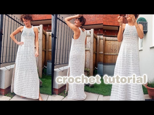 CROCHET MAXI DRESS TUTORIAL | how to crochet a beach cover up