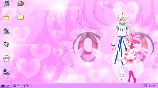 A low-fi Helios &amp; Super Sailor Chibi Moon desktop theme