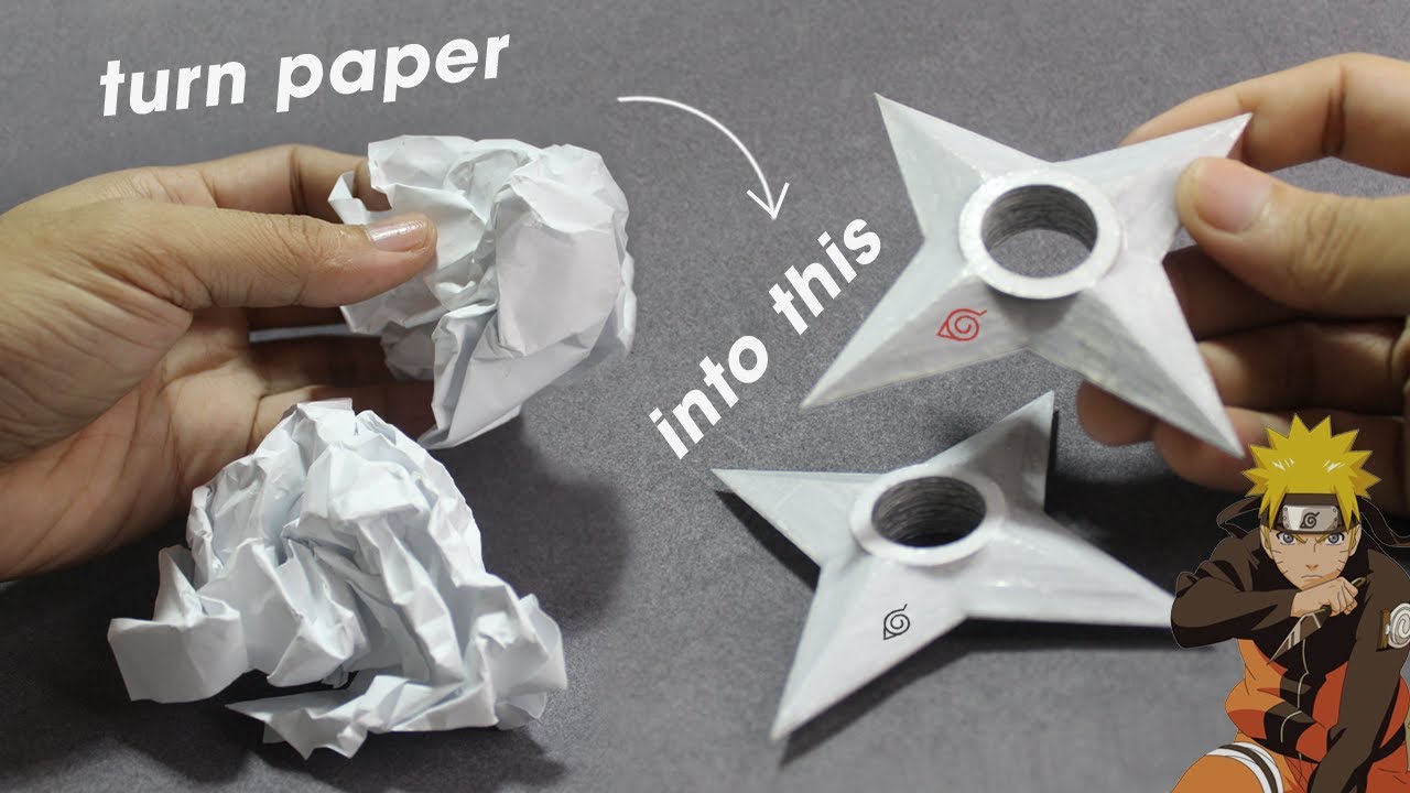 MAKING NARUTO SHURIKEN FROM PAPER - ( How To Make a Paper Ninja Star ) 