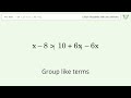 -19+11+7x greater than 10+6x - Solve linear inequalities with one unknown