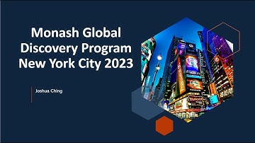 Monash Global Discovery Program New York City 2023
