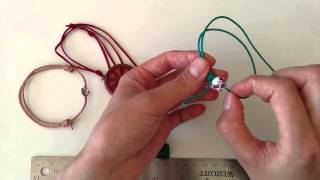 How to make an adjustable leather bracelet using slip knot / sliding knot