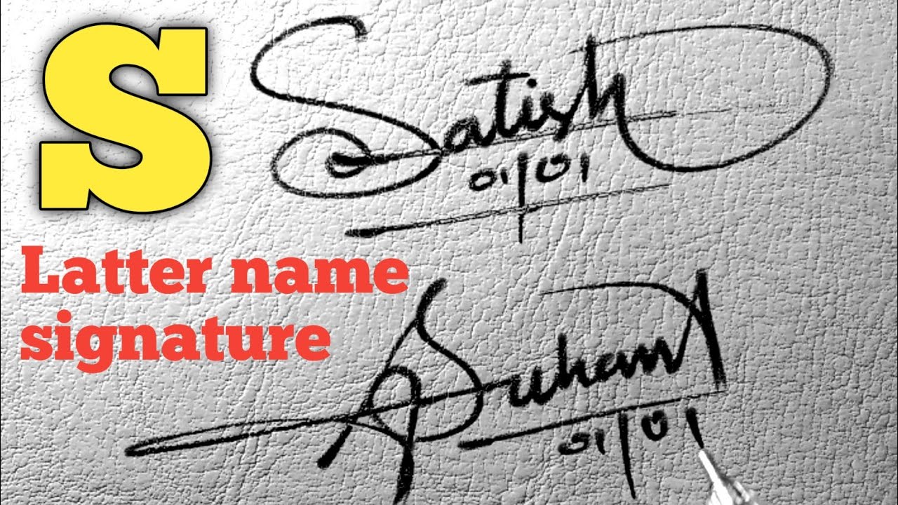 S latter name signature // How to sign your signature for S - YouTube