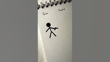 How to draw body with (gun, sword, scythe) #shorts