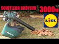 LIDL aspirateur souffleur broyeur de feuilles PARKSIDE PLS 3000 A1 320 km/h 14m3/min 15000rpm