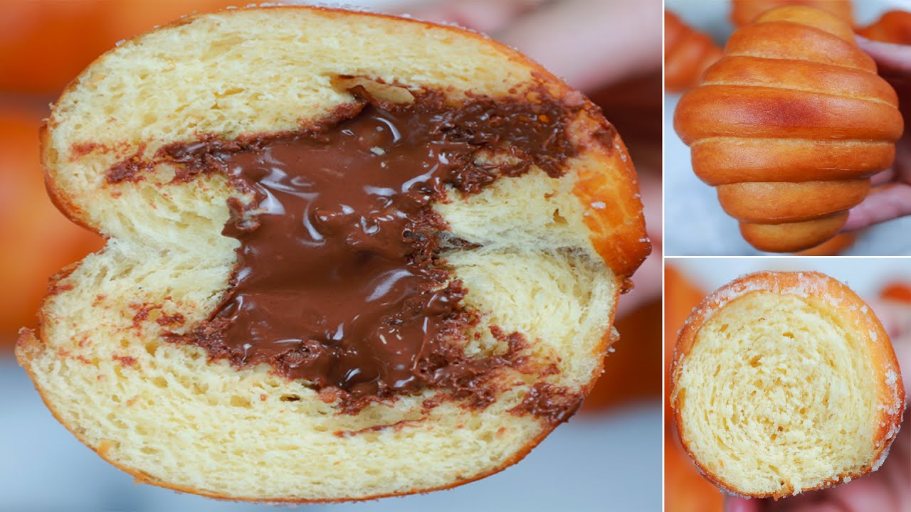 الكرواسون المقلي بالشوكولاتة 😋 عجينة زي القطن ولفة زي المحترفين 👌❤