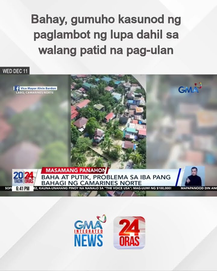 Bahay, gumuho kasunod ng paglambot ng lupa dahil sa walang patid na pag-ulan | 24 Oras