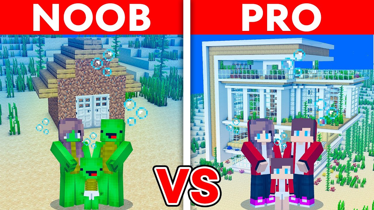 Ready go to ... https://www.youtube.com/watch?v=NJK7Ps-XGOo [ Mikey vs JJ Family - Noob vs Pro: Underwater House Build Challenge in Minecraft]