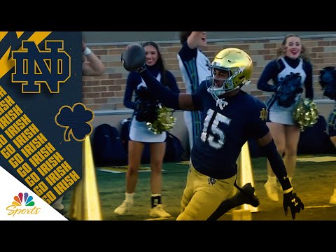 Leonard Moore's pick six puts Notre Dame up 21-0 before offense takes the field | NBC Sports