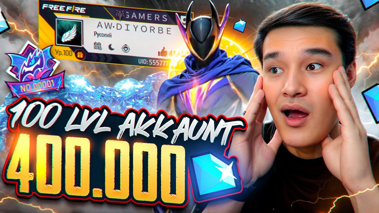 UZBEKISTONDAGI YAGONA 100 LVL VA 400.000 ALMAZ 💎 KETGAN AKKUANT KORAMIZ 🤩🤩  BUNAQASI YOQ #freefire