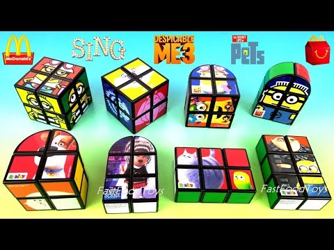 2018 Mcdonalds Rubik S Cube Sing Despicable Me 3 Minions The Secret - 2018 mcdonalds rubik s cube sing despicable me 3 minions the secret life of pets happy meal toys kid youtube