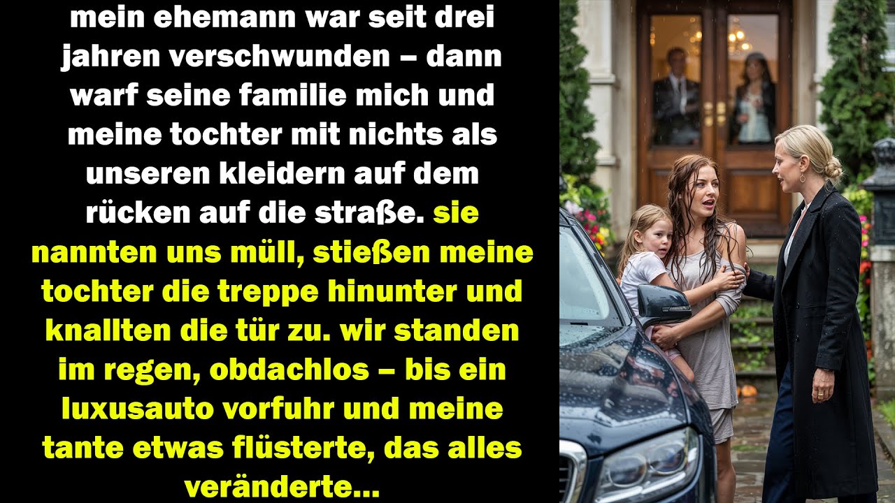 mein ehemann war weg, seine familie warf uns raus doch was meine tante im regen sagte, änderte alles