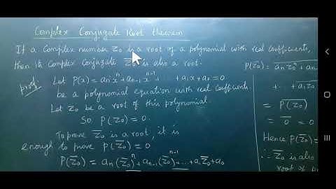 Theory of equations(Complex conjugate root theorem)