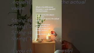 important interview question for java. Difference between == and .equals().