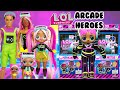 Lol surprise arcade heroes unboxing at the vrqt family arcade